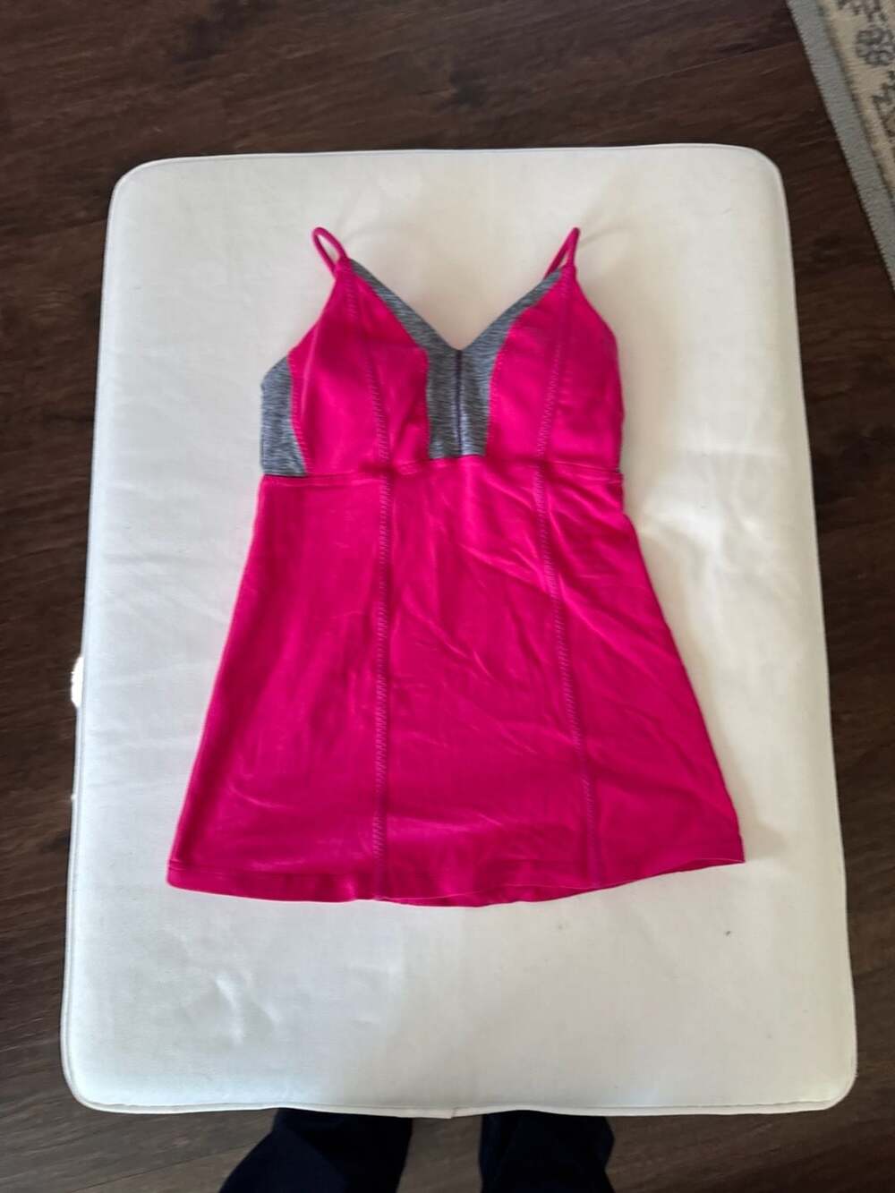 Lululemon Tadasana Pink Raspberry and Grey Strappy Tank Top